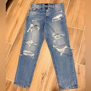 Lucky Brand Distressed Blue Mom Jeans Tapered Fit